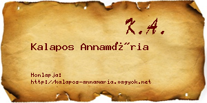 Kalapos Annamária névjegykártya