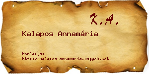 Kalapos Annamária névjegykártya